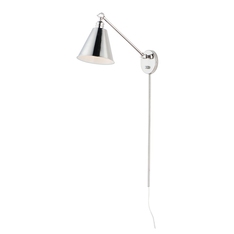 Maxim 12222PN Library One Light Wall Sconce, Polished Nickel