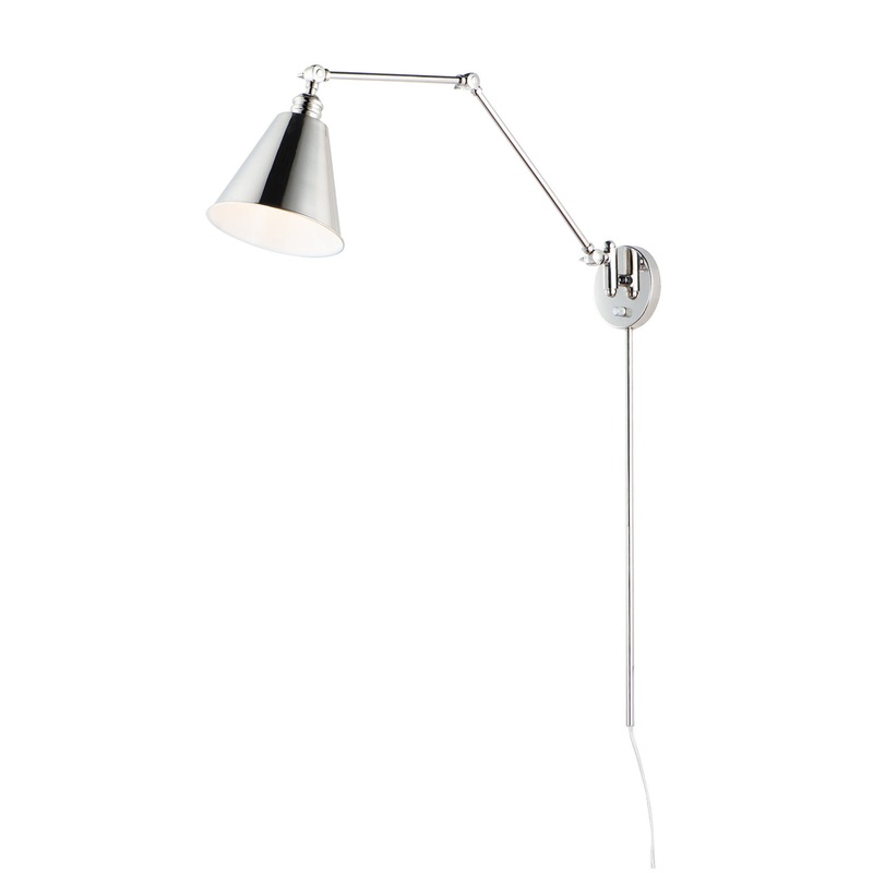 Maxim 12224PN Library One Light Wall Sconce, Polished Nickel