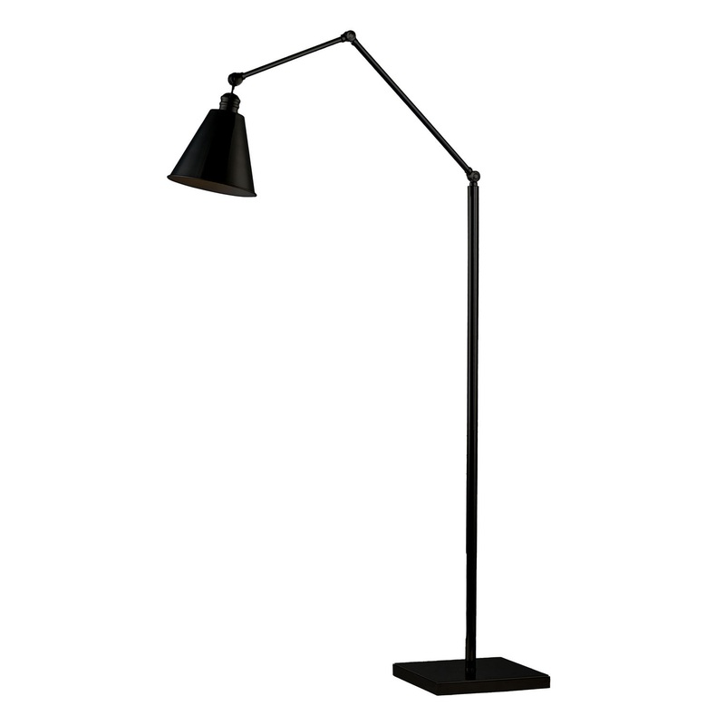 Maxim 12228BK Library One Light Floor Lamp, Black