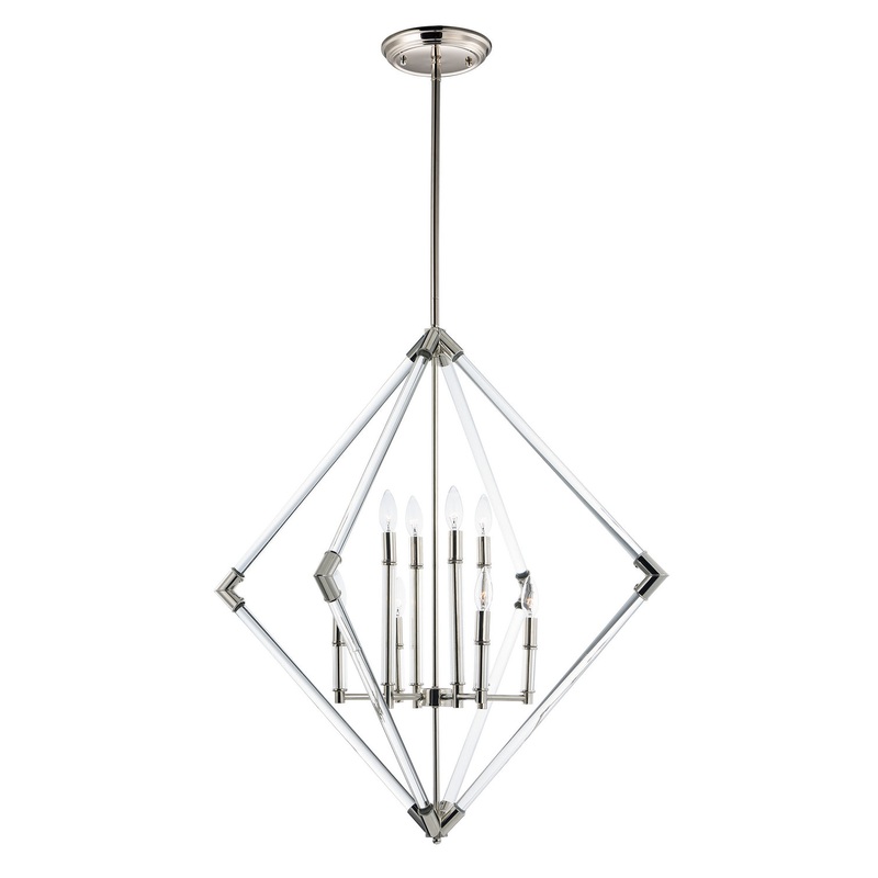 Maxim 16106CLPN Lucent Eight Light Pendant, Polished Nickel