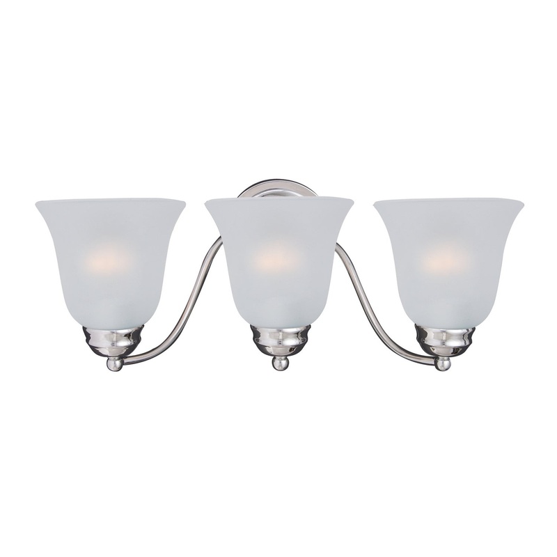 Maxim 2122FTPC Basix Three Light Bath Vanity, Polished Chrome
