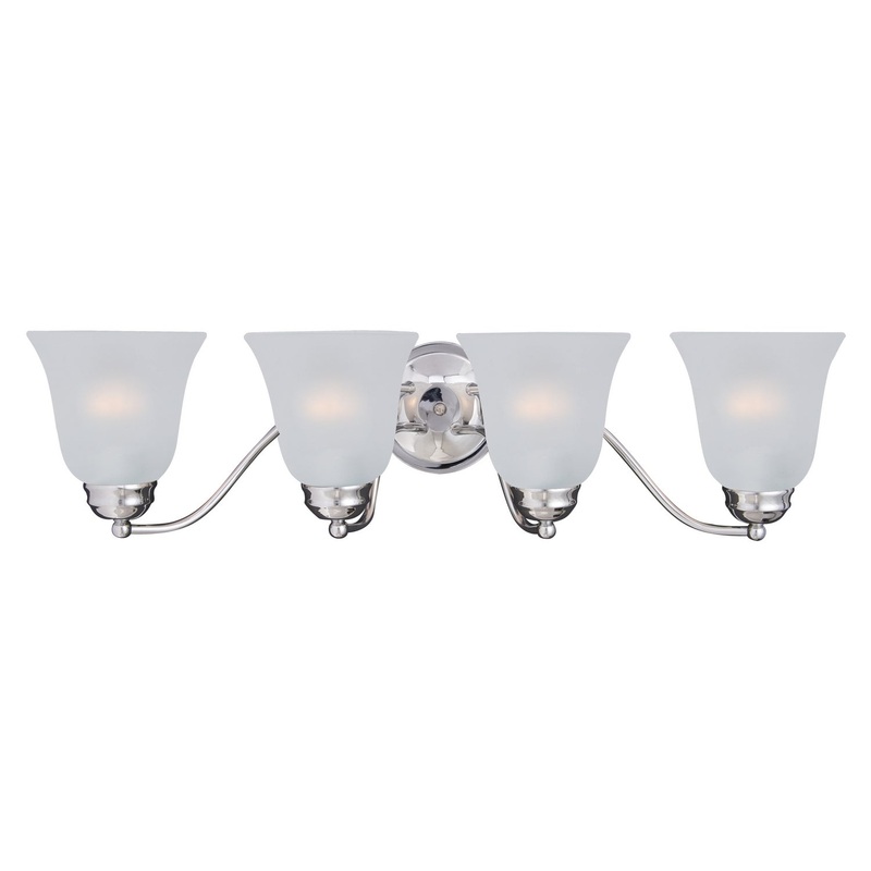 Maxim 2123FTPC Basix Four Light Bath Vanity, Polished Chrome