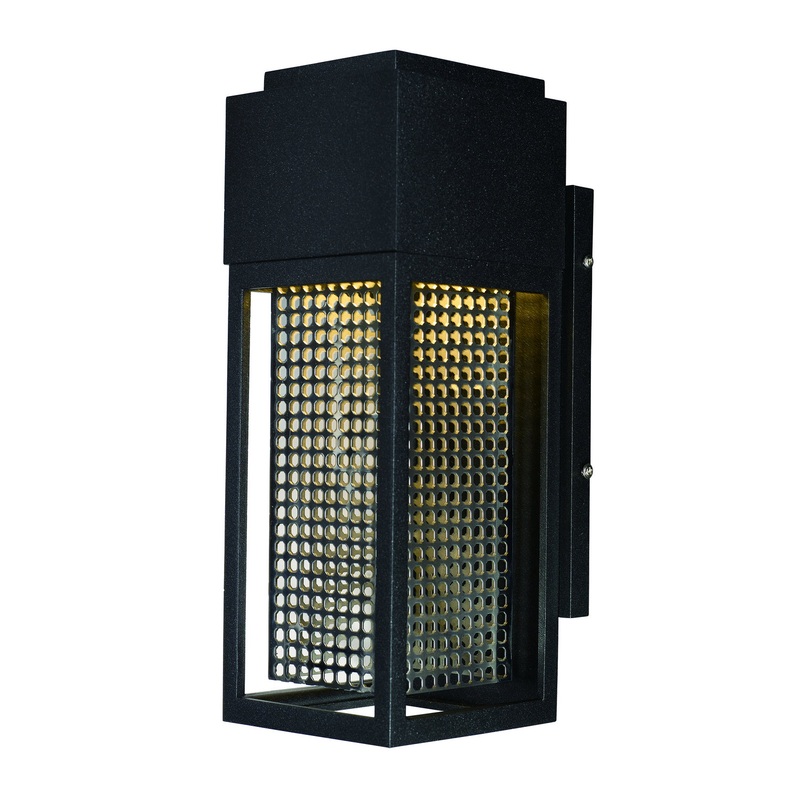 Maxim 53597GBKSST Townhouse LED Outdoor Wall Sconce, Galaxy Black / Stainless Steel