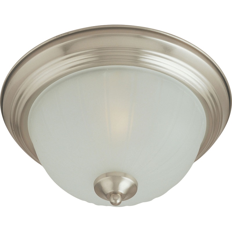 Maxim 5830FTSN Essentials - 583x One Light Flush Mount, Satin Nickel
