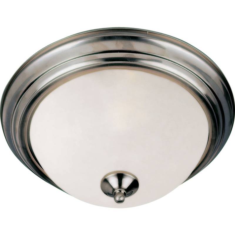 Maxim 5841FTSN Essentials - 584x Two Light Flush Mount, Satin Nickel