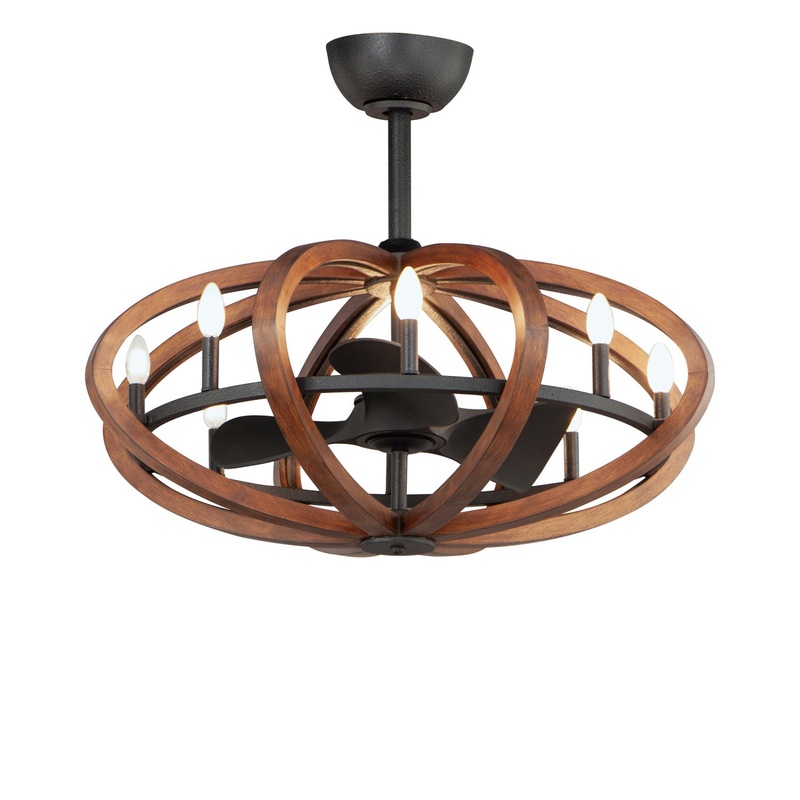Maxim 61004APAR Bodega Bay LED Fandelight, Antique Pecan / Anthracite