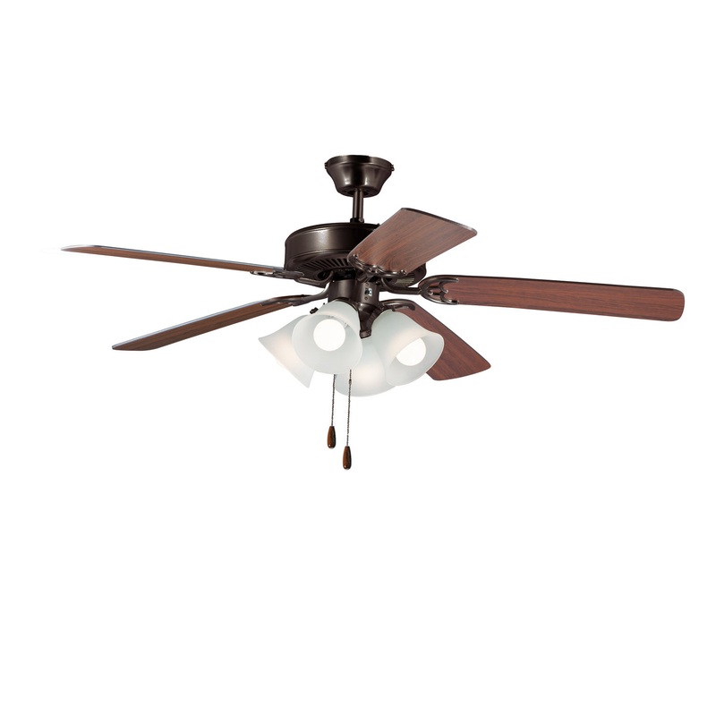 Maxim 89907FTOIWP Basic-Max 52"Ceiling Fan, Oil Rubbed Bronze / Walnut / Pecan