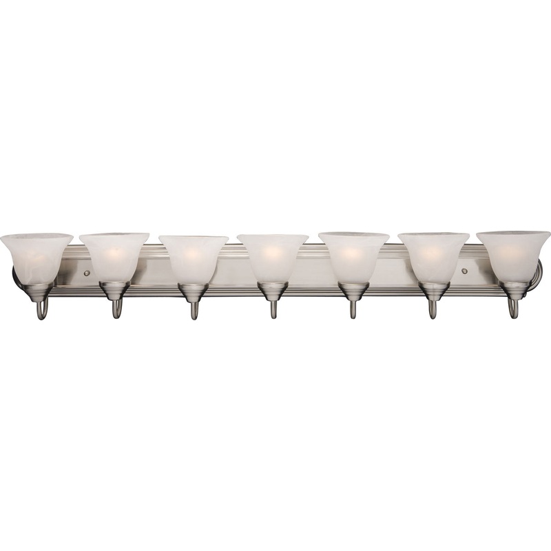 Maxim 8016MRSN Essentials - 801x Seven Light Bath Vanity, Satin Nickel