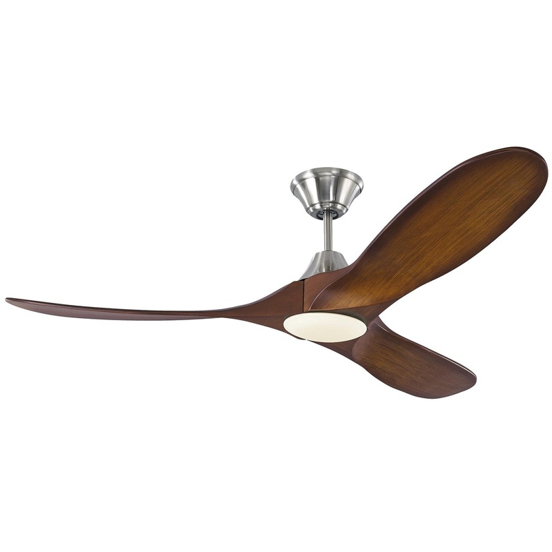 Visual Comfort Fan 3MAVR52BSKOAD Maverick 52" LED Ceiling Fan, Brushed Steel and Koa