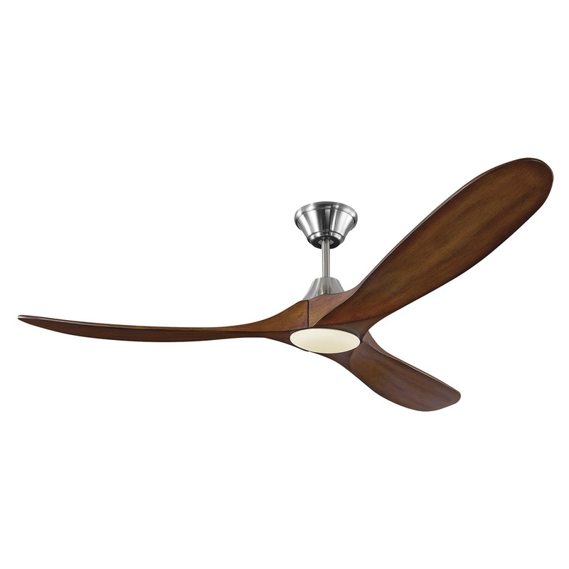 Visual Comfort Fan 3MAVR60BSKOAD Maverick 60" LED Ceiling Fan, Brushed Steel and Koa