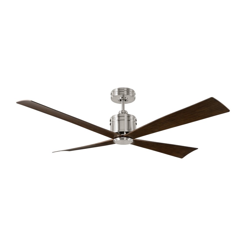 Visual Comfort Fan 4LNCR56BS Launceton 56 Ceiling Fan, Brushed Steel
