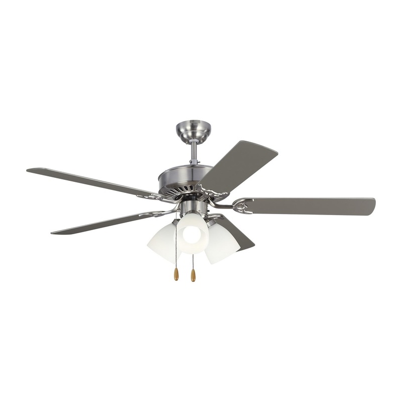 Visual Comfort Fan 5HV52BSF Haven 52 LED 3 Ceiling Fan, Brushed Steel (Discontinued)
