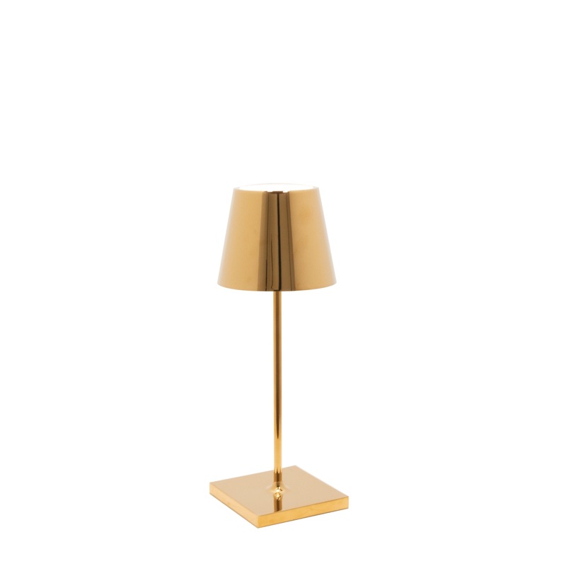 Zafferano LD0320O4 Poldina LED Table Lamp, Glossy Gold
