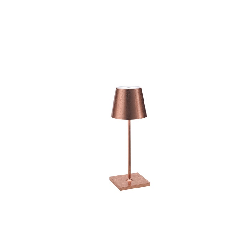 Zafferano LD0320RFR Poldina Pro LED Table Lamp, Copper leaf