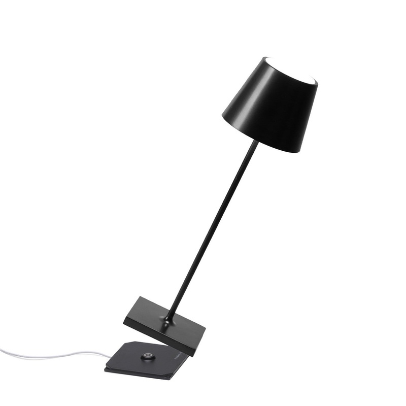 Zafferano LD0340D4 Poldina Pro LED Table Lamp, Matte Black