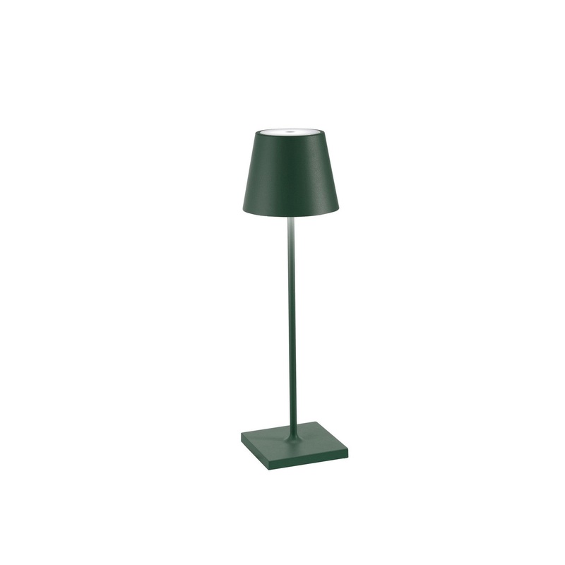 Zafferano LD0340M4 Poldina Pro LED Table Lamp, Dark Green