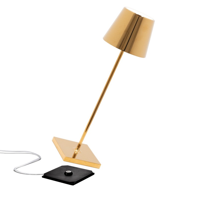 Zafferano LD0340O4 Poldina LED Table Lamp, Glossy Gold