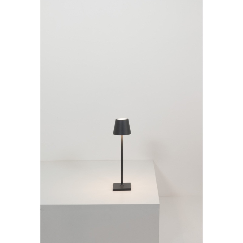 Zafferano LD0490D3 Poldina LED Table Lamp, Black