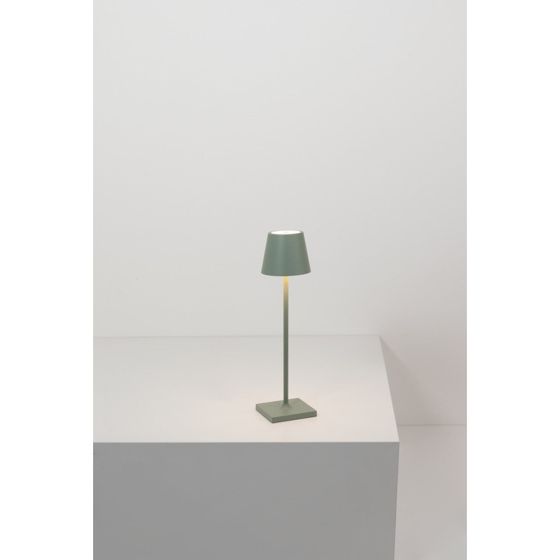 Zafferano LD0490G3 Poldina LED Table Lamp, Sage