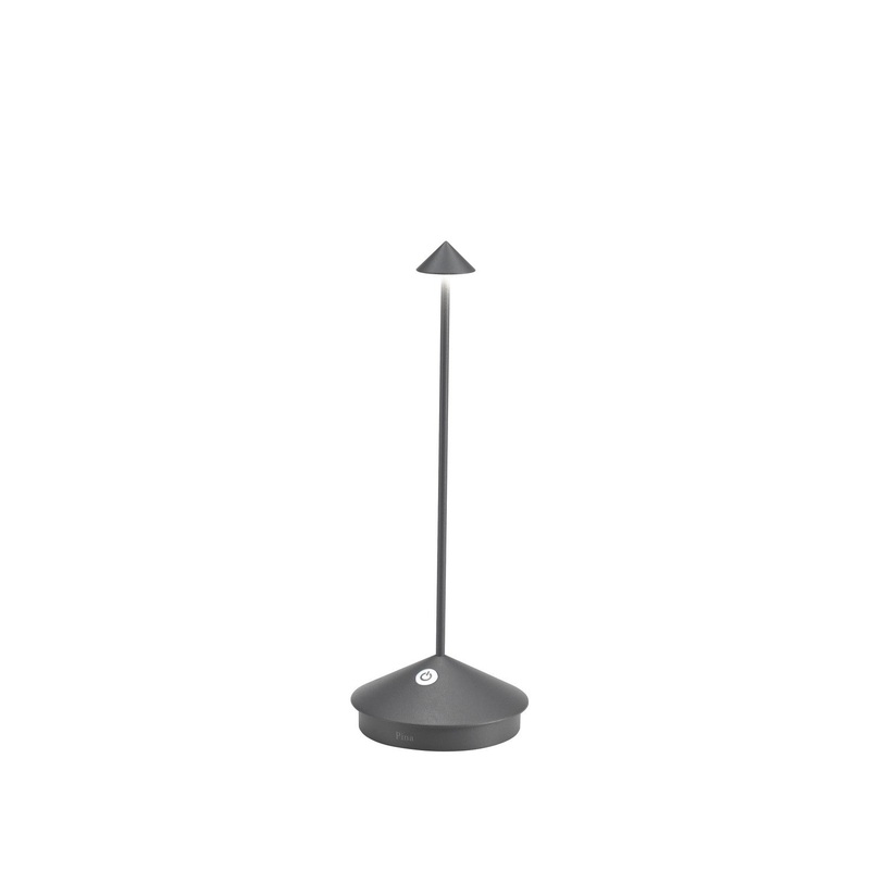 Zafferano LD0650N4 Pina LED Table Lamp, Dark grey