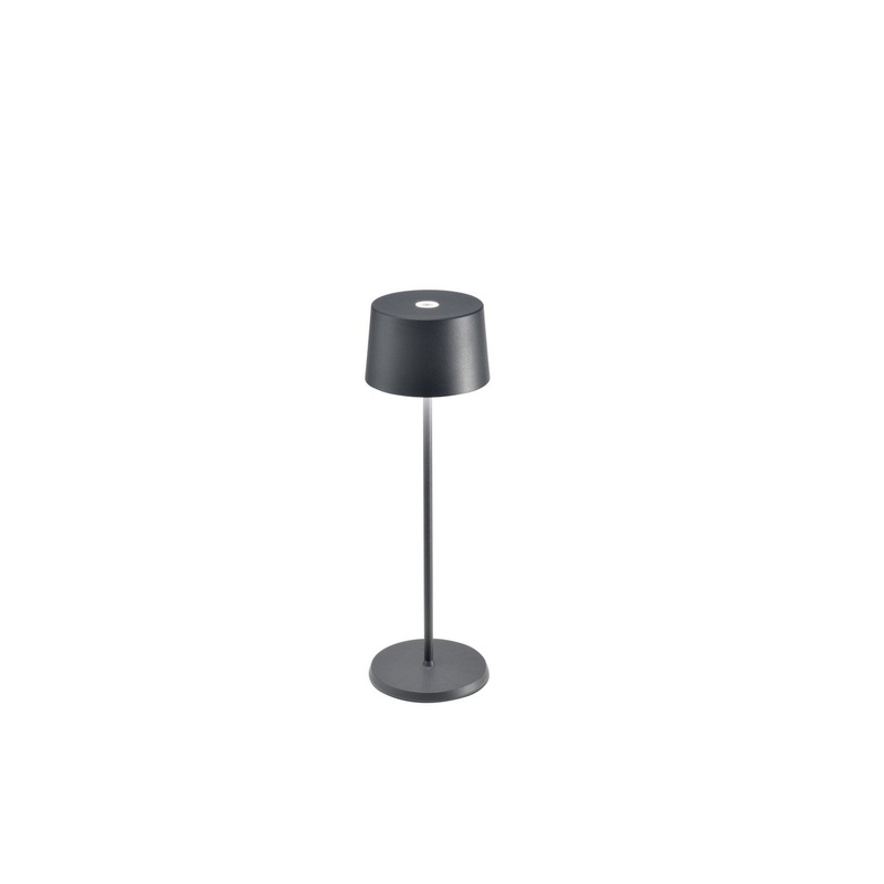 Zafferano LD0850N4 Olivia LED Table Lamp, Dark Grey