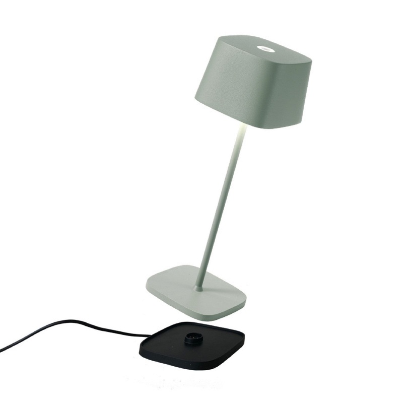 Zafferano LD0870G4 Ofelia LED Table Lamp, Sage
