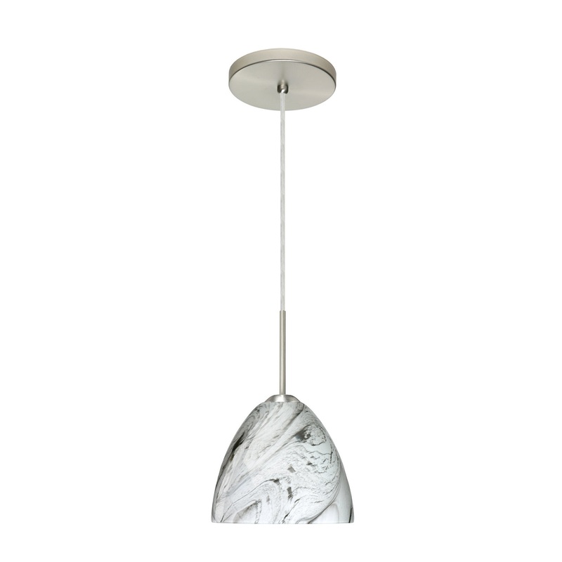 Besa 1BT-7572MG-LED-SN Sasha One Light Pendant Satin Nickel