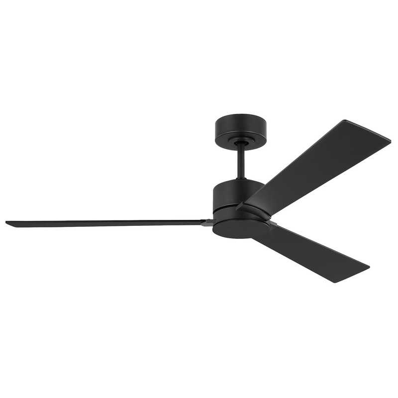 Visual Comfort Fan 3RZR52MBK Rozzen 52 Ceiling Fan, Midnight Black