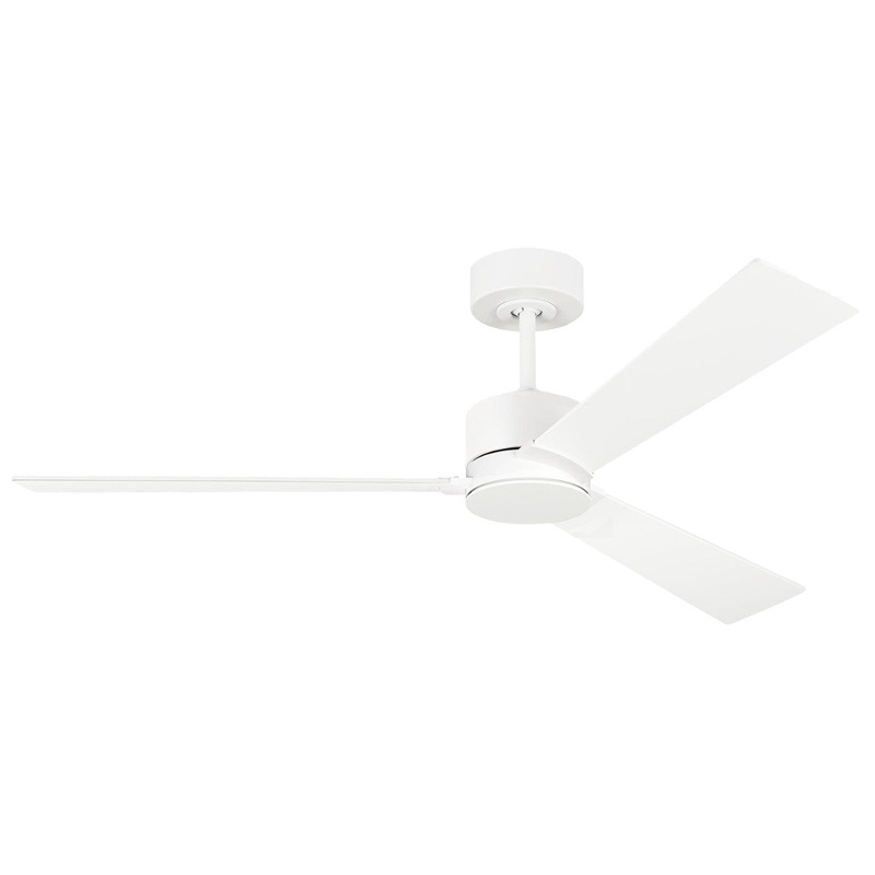 Visual Comfort Fan 3RZR52RZW Rozzen 52 Ceiling Fan, Matte White