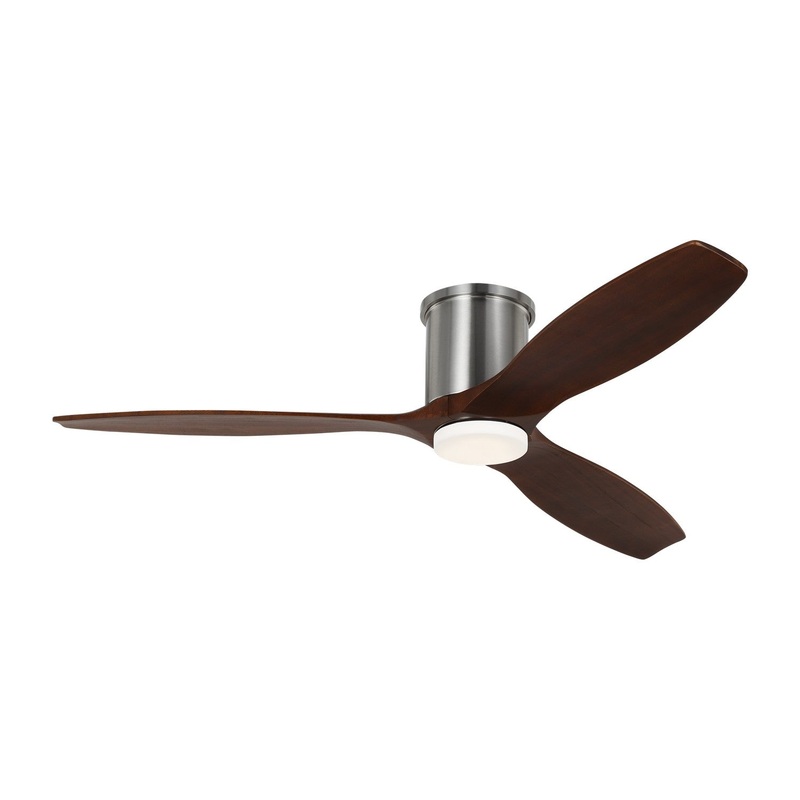 Visual Comfort Fan 3CNHSM52BSD Collins 52 Smart Hugger LED Ceiling Fan, Brushed Steel