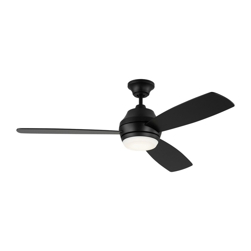 Visual Comfort Fan 3IKDR52MBKD Ikon 52 LED Ceiling Fan, Midnight Black