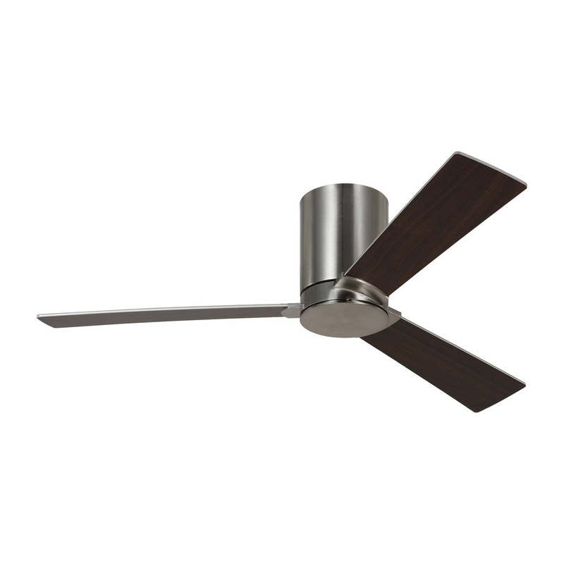 Visual Comfort Fan 3RZHR44BS Rozzen 44 Hugger Ceiling Fan, Brushed Steel