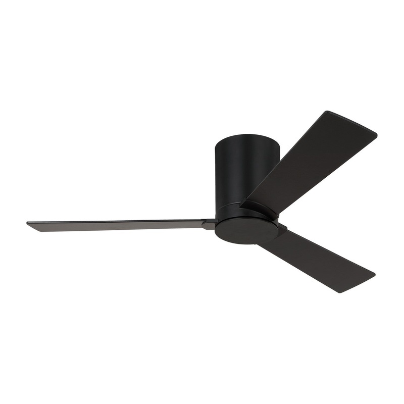Visual Comfort Fan 3RZHR44MBK Rozzen 44 Hugger Ceiling Fan, Midnight Black