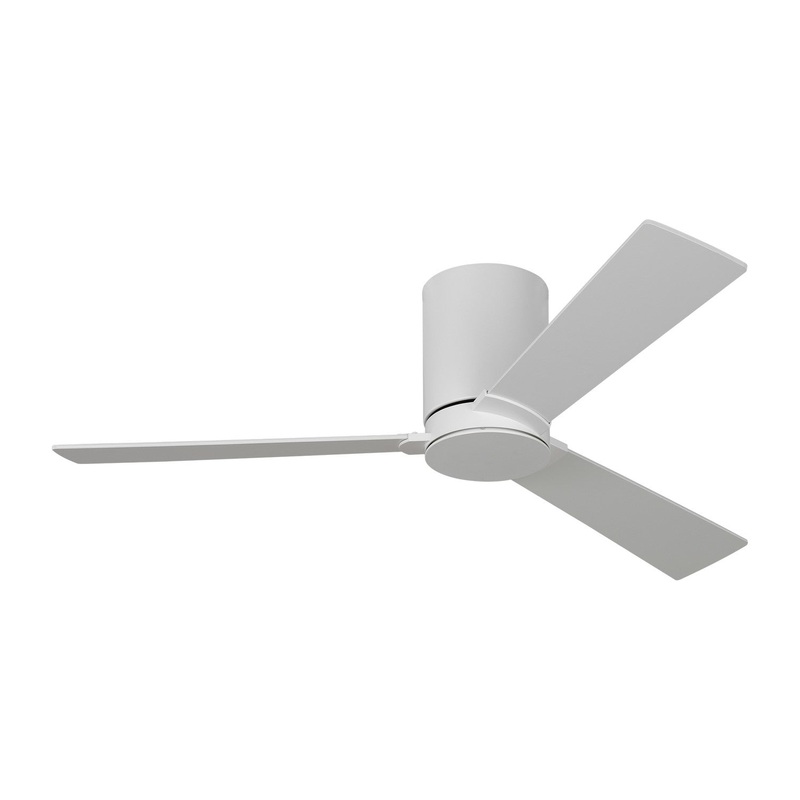 Visual Comfort Fan 3RZHR44RZW Rozzen 44 Hugger Ceiling Fan, Matte White