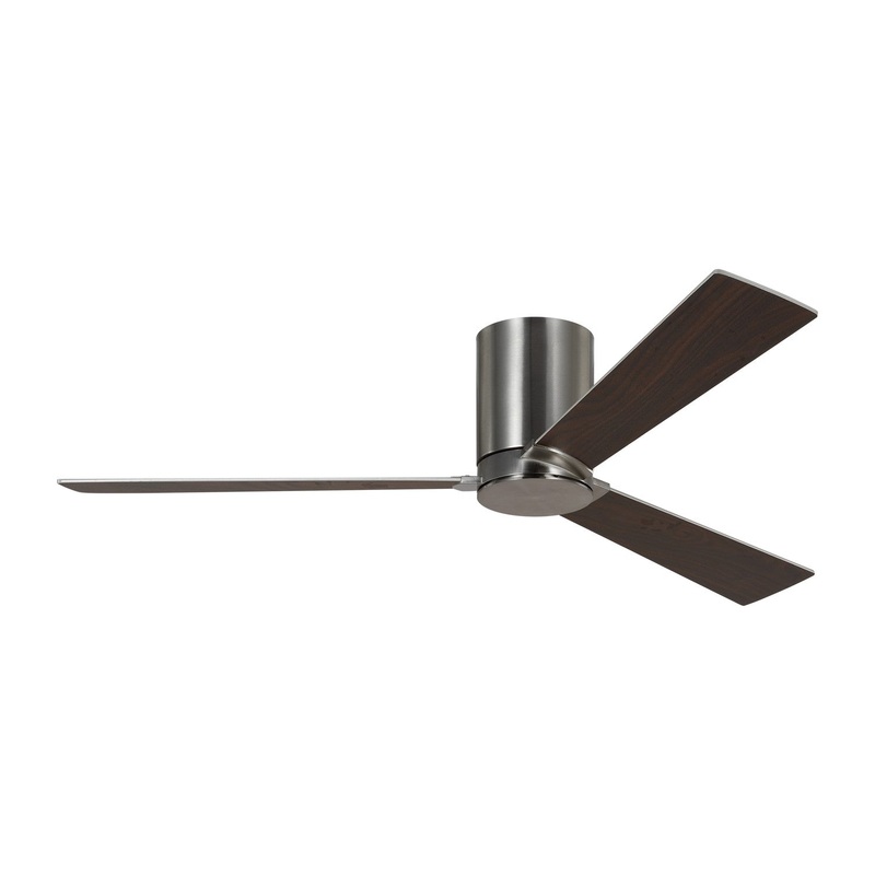Visual Comfort Fan 3RZHR52BS Rozzen 52 Hugger Ceiling Fan, Brushed Steel