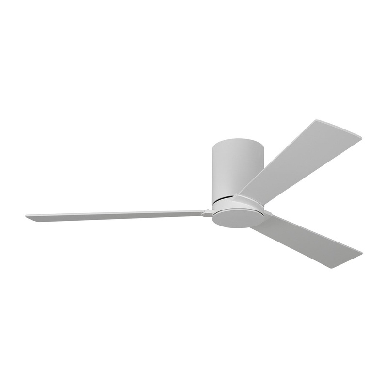 Visual Comfort Fan 3RZHR52RZW Rozzen 52 Hugger Ceiling Fan, Matte White