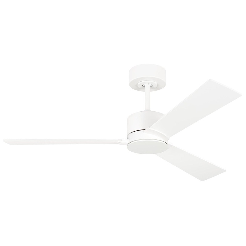 Visual Comfort Fan 3RZR44RZW Rozzen 44 Ceiling Fan, Matte White