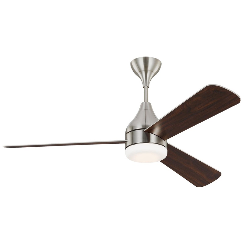 Visual Comfort Fan 3STMSM52BSD Streaming 52 Smart LED Ceiling Fan, Brushed Steel