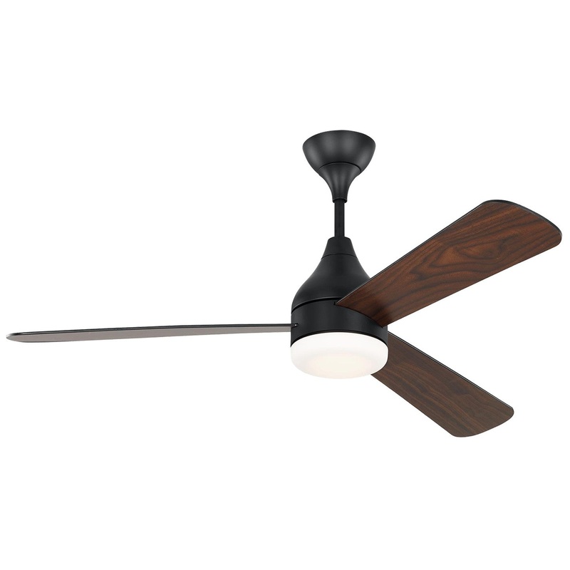 Visual Comfort Fan 3STMSM52MBKD Streaming 52 Smart LED Ceiling Fan, Midnight Black