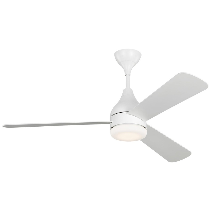 Visual Comfort Fan 3STMSM52RZWD Streaming 52 Smart LED Ceiling Fan, Matte White