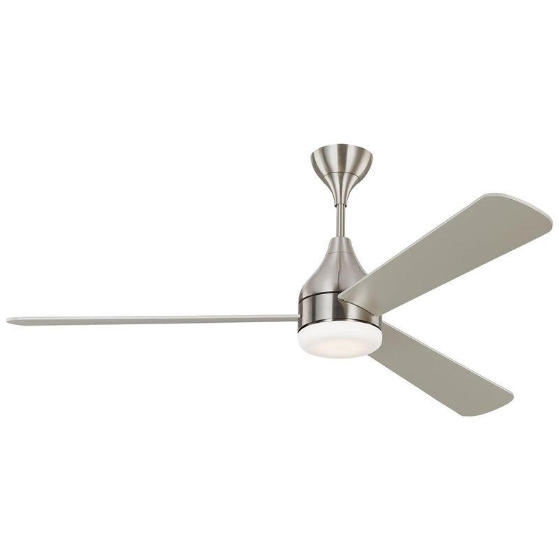 Visual Comfort Fan 3STMSM60BSD Streaming 60 Smart LED Ceiling Fan, Brushed Steel