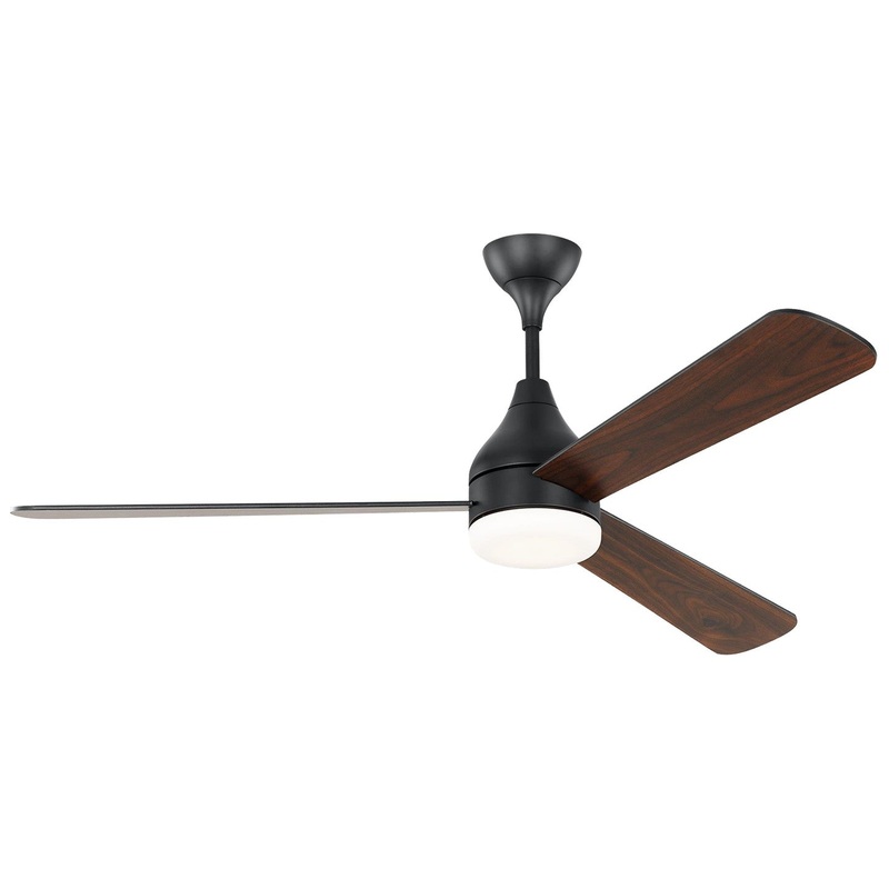 Visual Comfort Fan 3STMSM60MBKD Streaming 60 Smart LED Ceiling Fan, Midnight Black