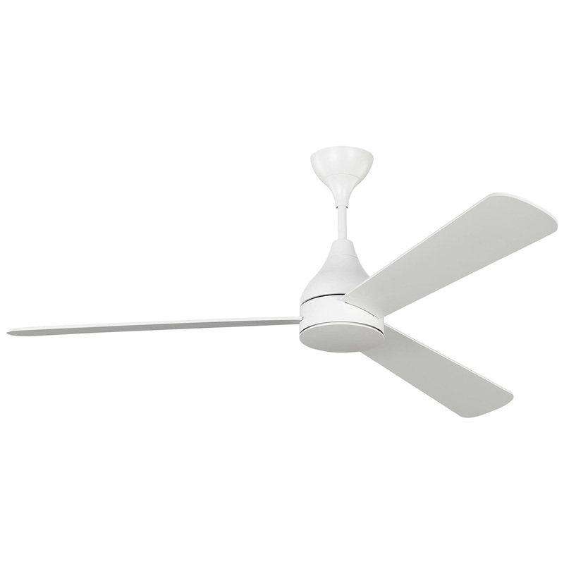 Visual Comfort Fan 3STMSM60RZWD Streaming 60 Smart LED Ceiling Fan, Matte White
