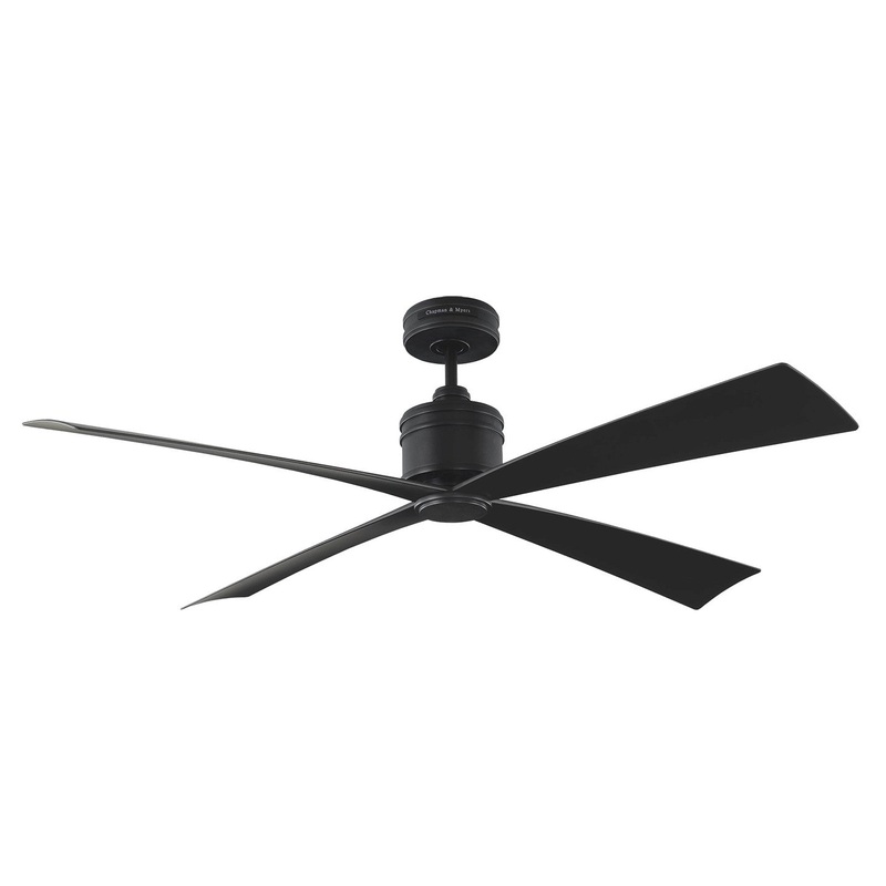Visual Comfort Fan 4LNCR56MBK Launceton 56 Ceiling Fan, Midnight Black