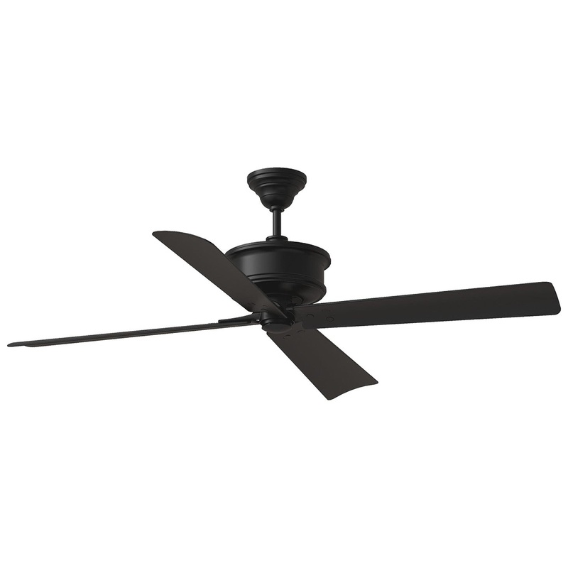 Visual Comfort Fan 4SBWR56MBK Subway 56 Ceiling Fan, Midnight Black