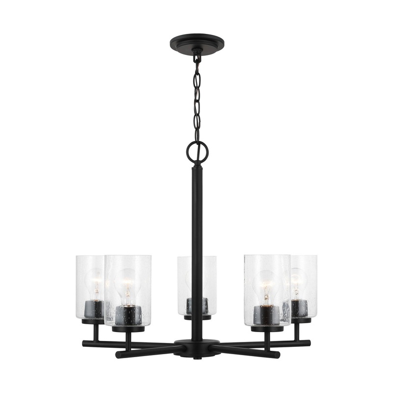 Generation Lighting 31171-112 Oslo Five Light Chandelier, Midnight Black