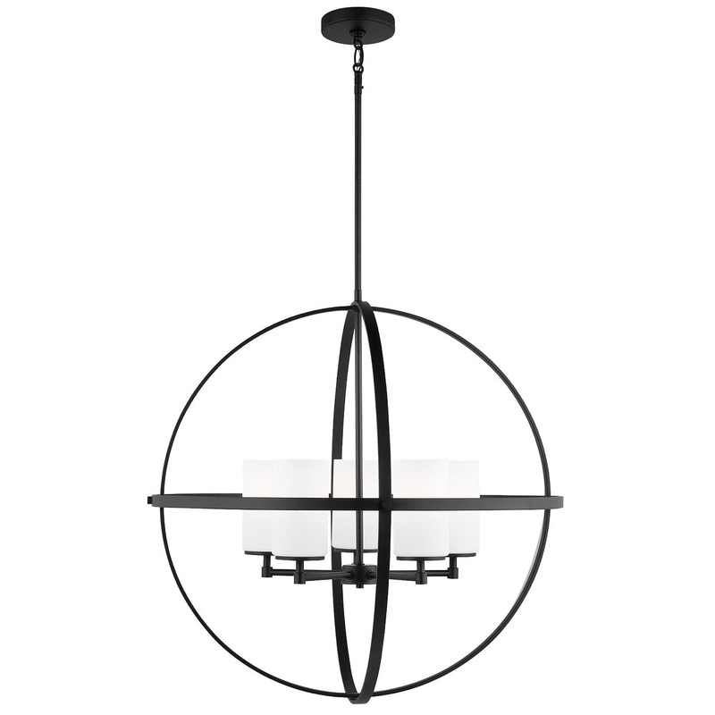 Generation Lighting 3124605-112 Alturas Five Light Chandelier, Midnight Black