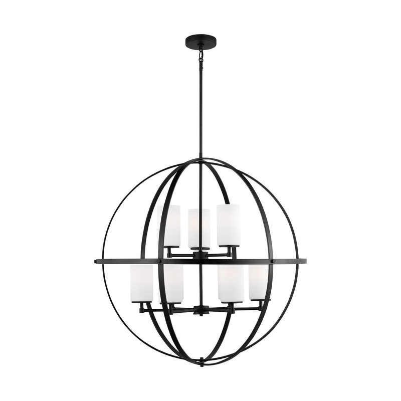 Generation Lighting 3124609-112 Alturas Nine Light Chandelier, Midnight Black