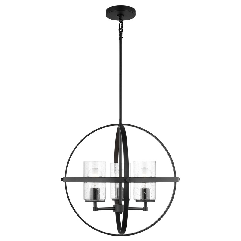 Generation Lighting 3124673-112 Alturas Three Light Chandelier, Midnight Black