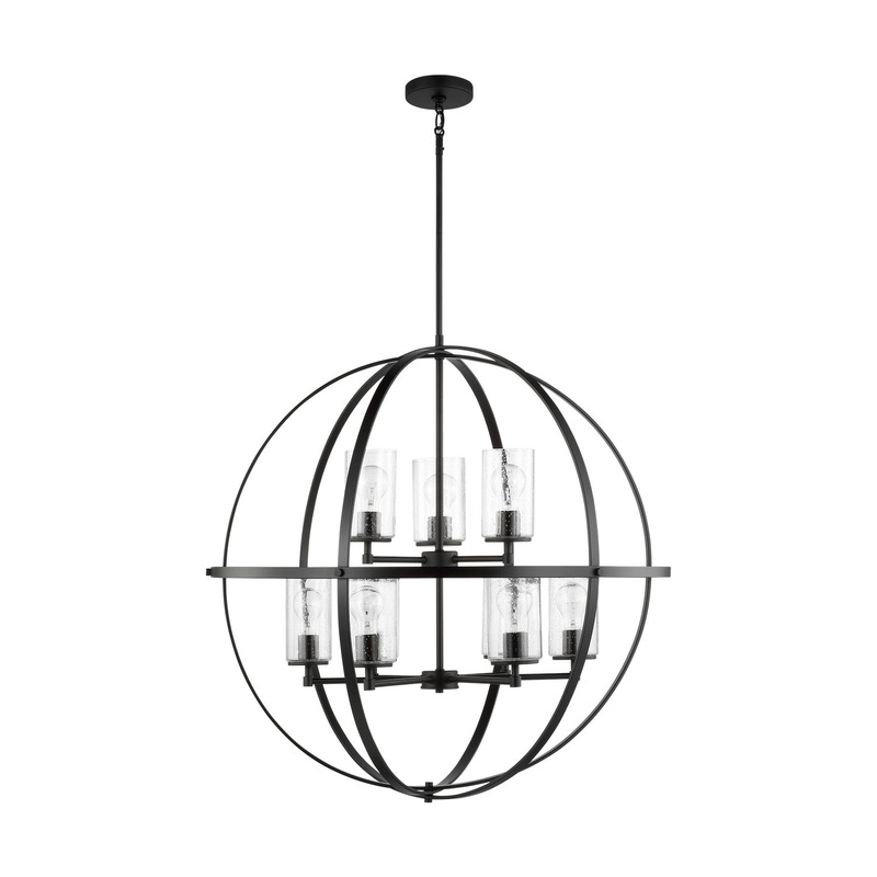 Generation Lighting 3124679-112 Alturas Nine Light Chandelier, Midnight Black